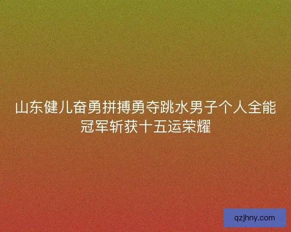 山东健儿奋勇拼搏勇夺跳水男子个人全能冠军斩获十五运荣耀